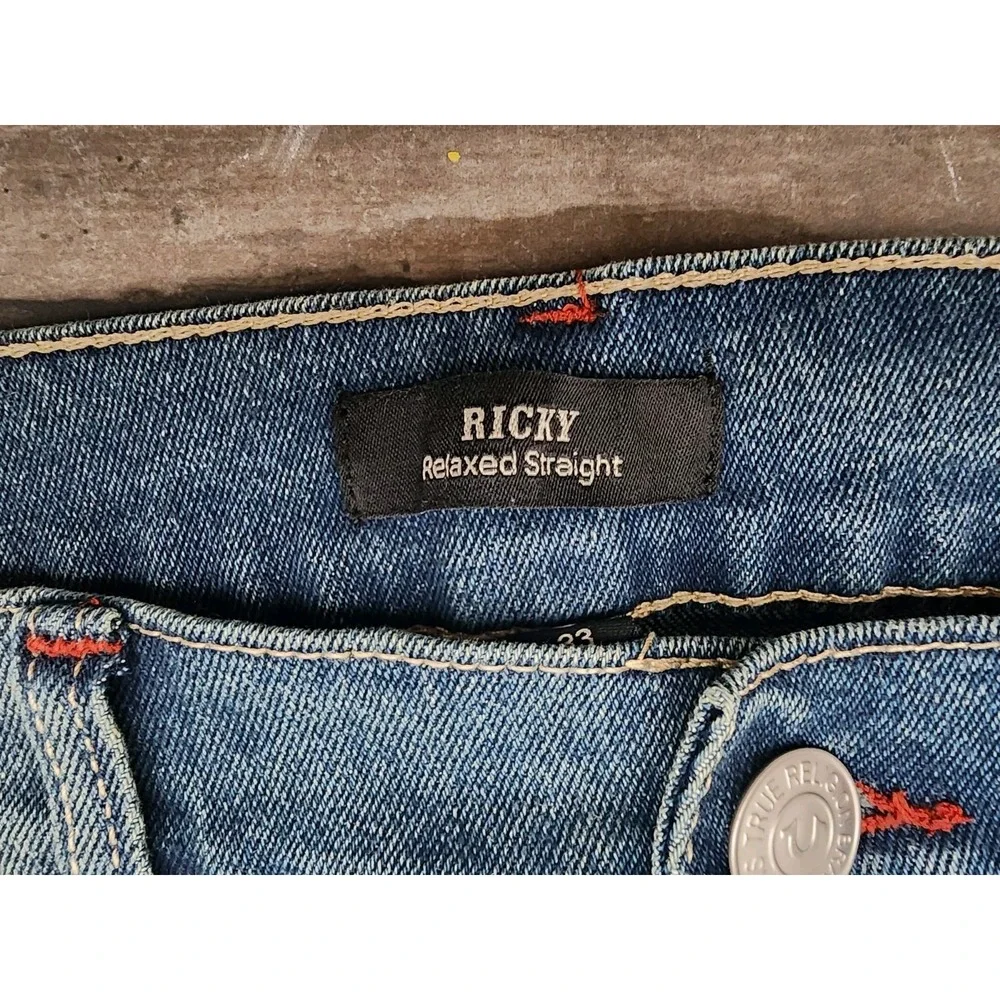 TRUE RELIGION Ricky SN Relaxed Straight JEANS 33